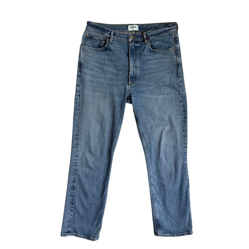 AGOLDE High Rise Stovepipe Straight Leg Jeans Medium Wash 30